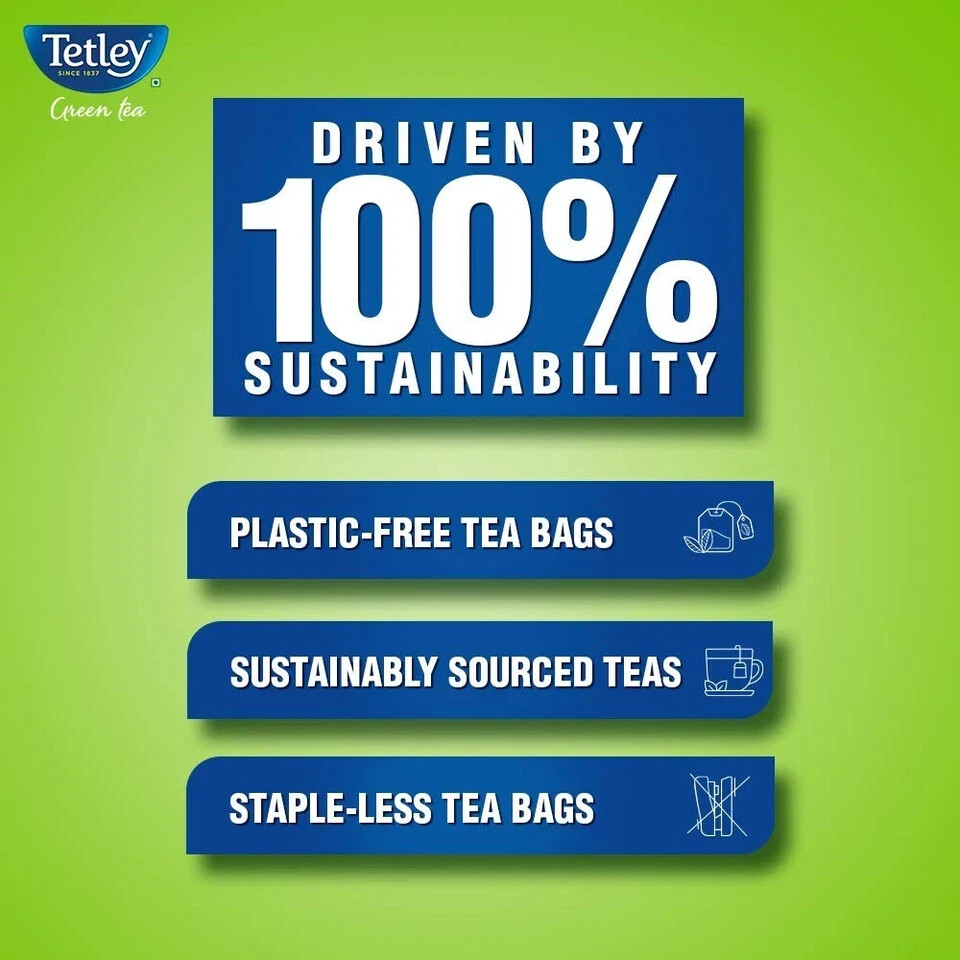Tetley Green Tea, Regular, 100 Tea Bags Free Shipping World Wide