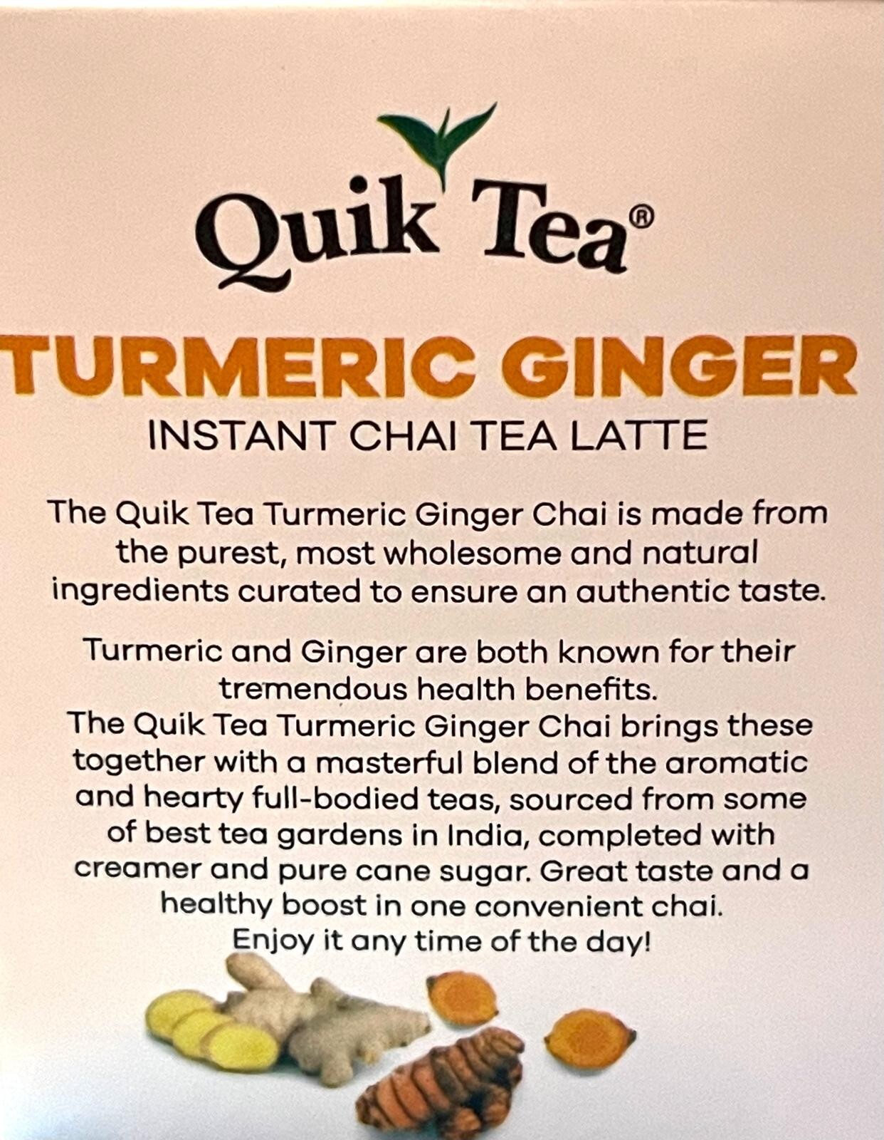 Quik Tea Turmeric Ginger Instant Chai Tea Latte