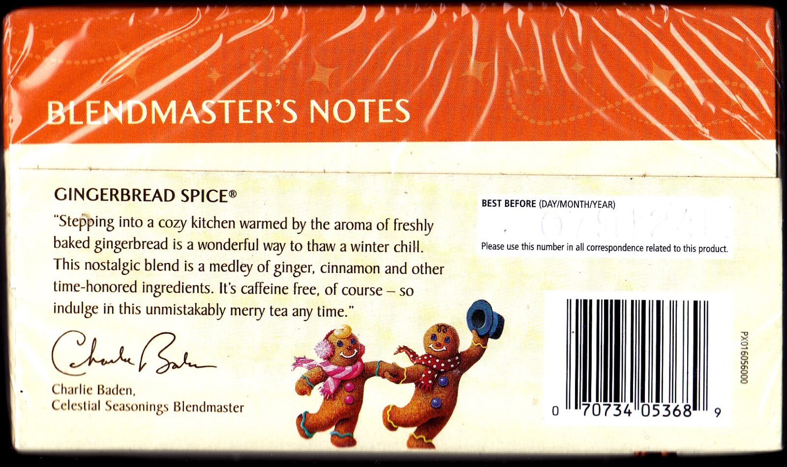 Celestial Seasonings Herbal Tea, Gingerbread Spice, 18 Count, see description