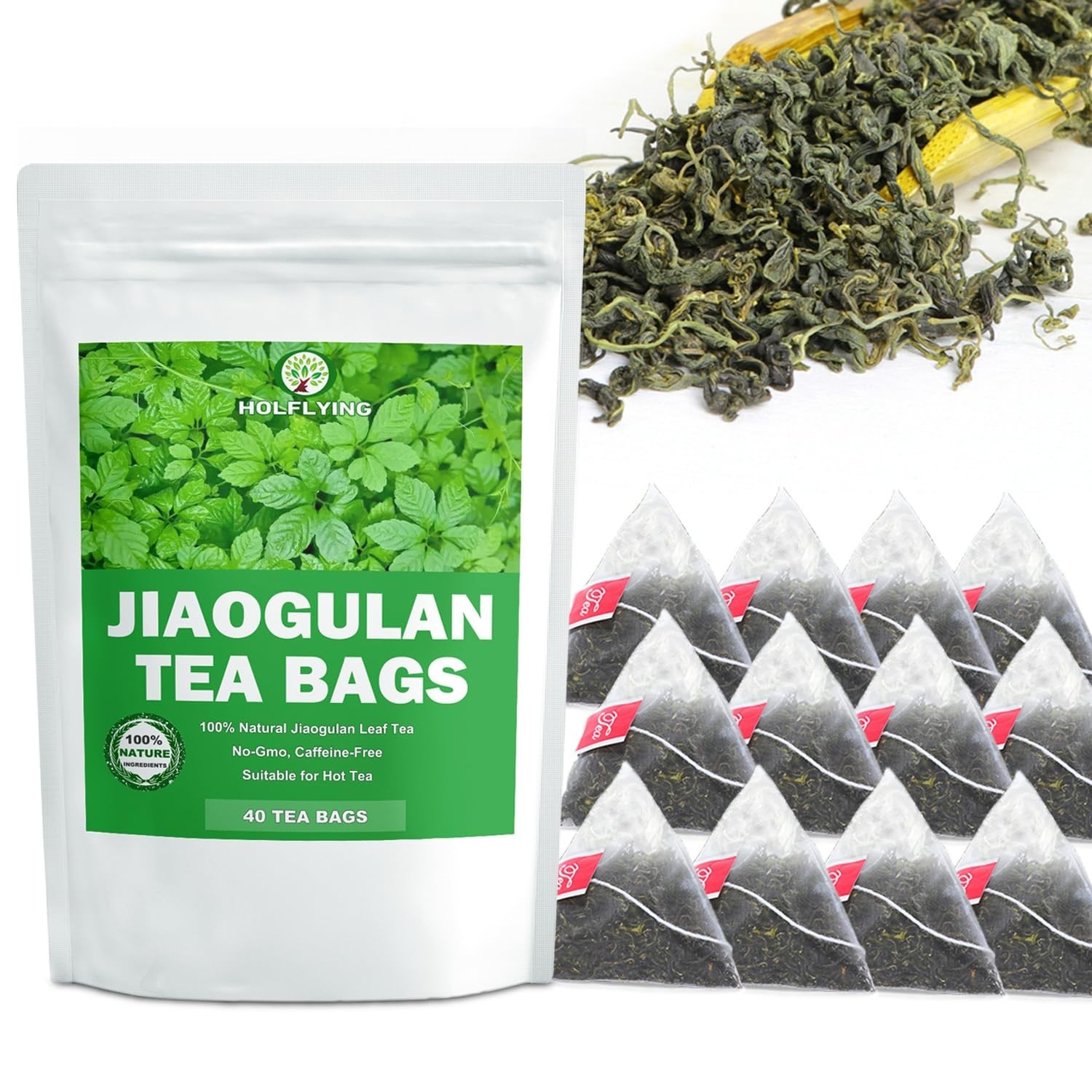 40 Count Jiaogulan Tea Teabags – 100% Natural, Caffeine-Free, Antioxidant Rich