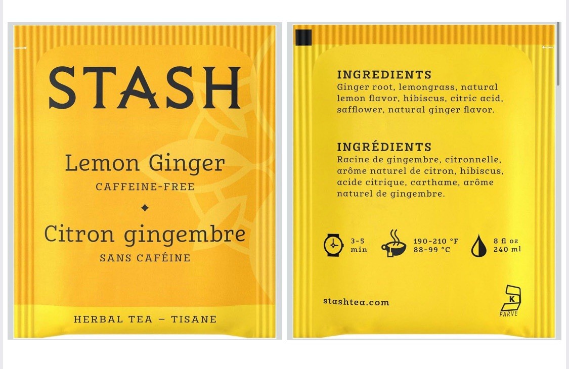 Lemon Ginger Tea STASH 6 BOX total 180 Tea Bags . Caffeine Free. Herbal Tea