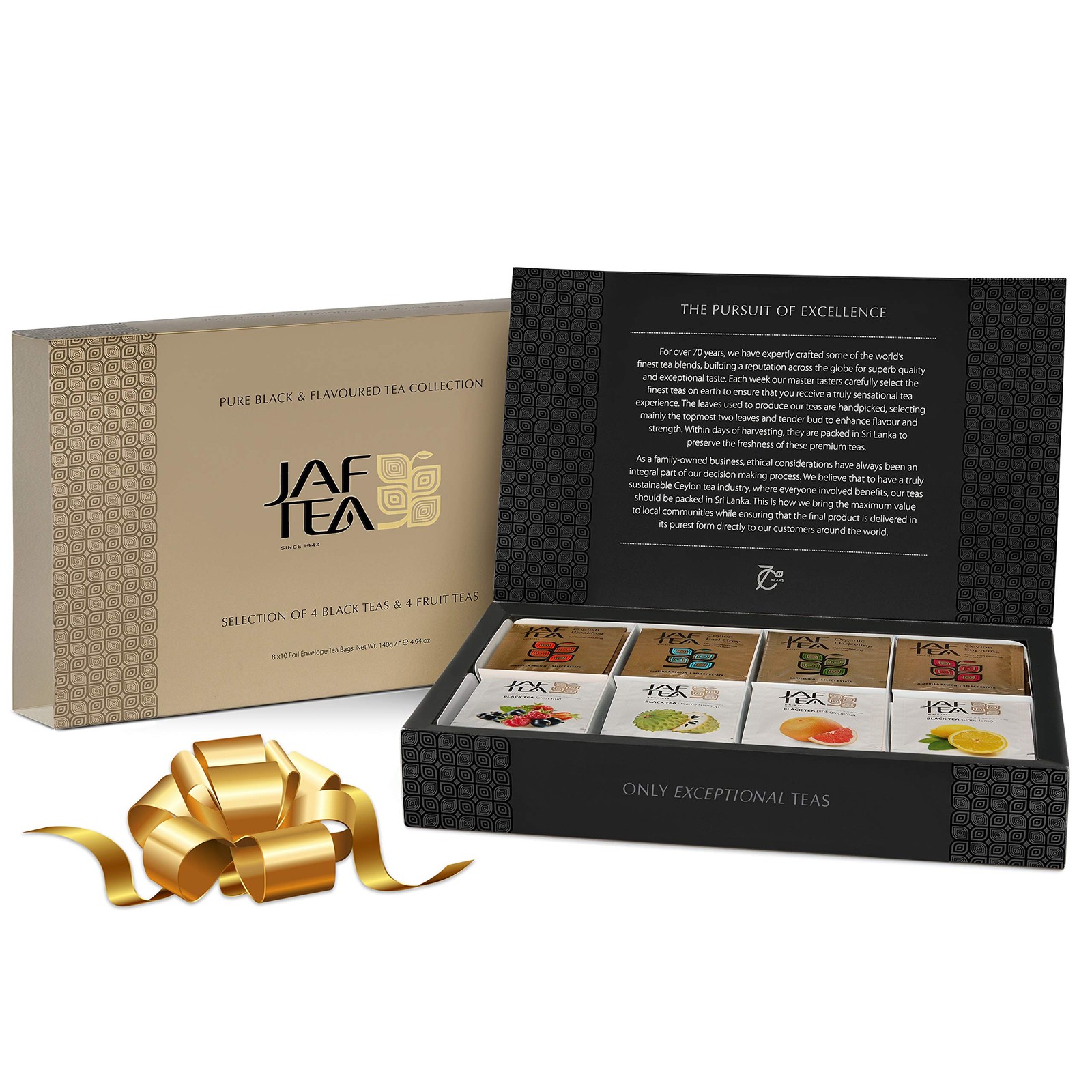 Jaf Tea – Tea Sampler/Gift Set – Pure Black Flavoured Tea Collection – 4 Cla…