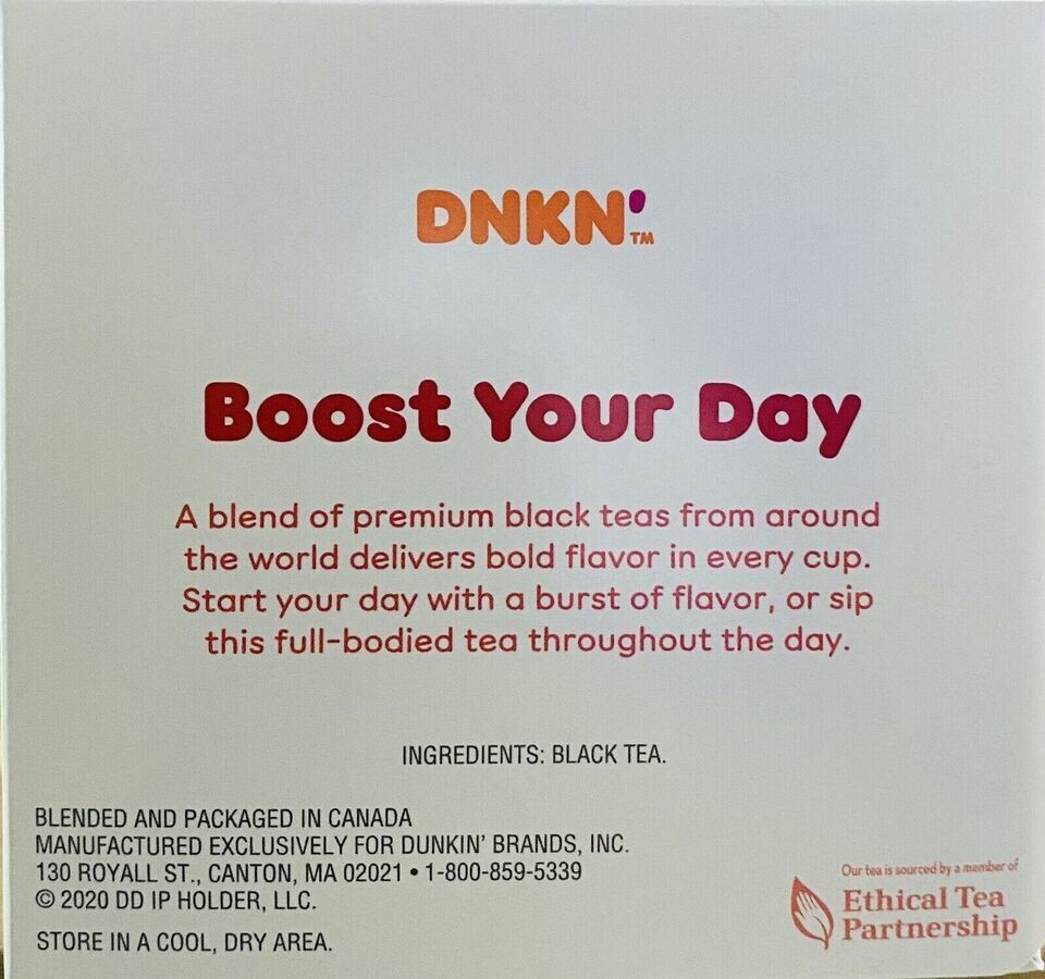 Dunkin Donuts Bold Breakfast Black Tea 15 Tea bags (FREE SHIPPING)