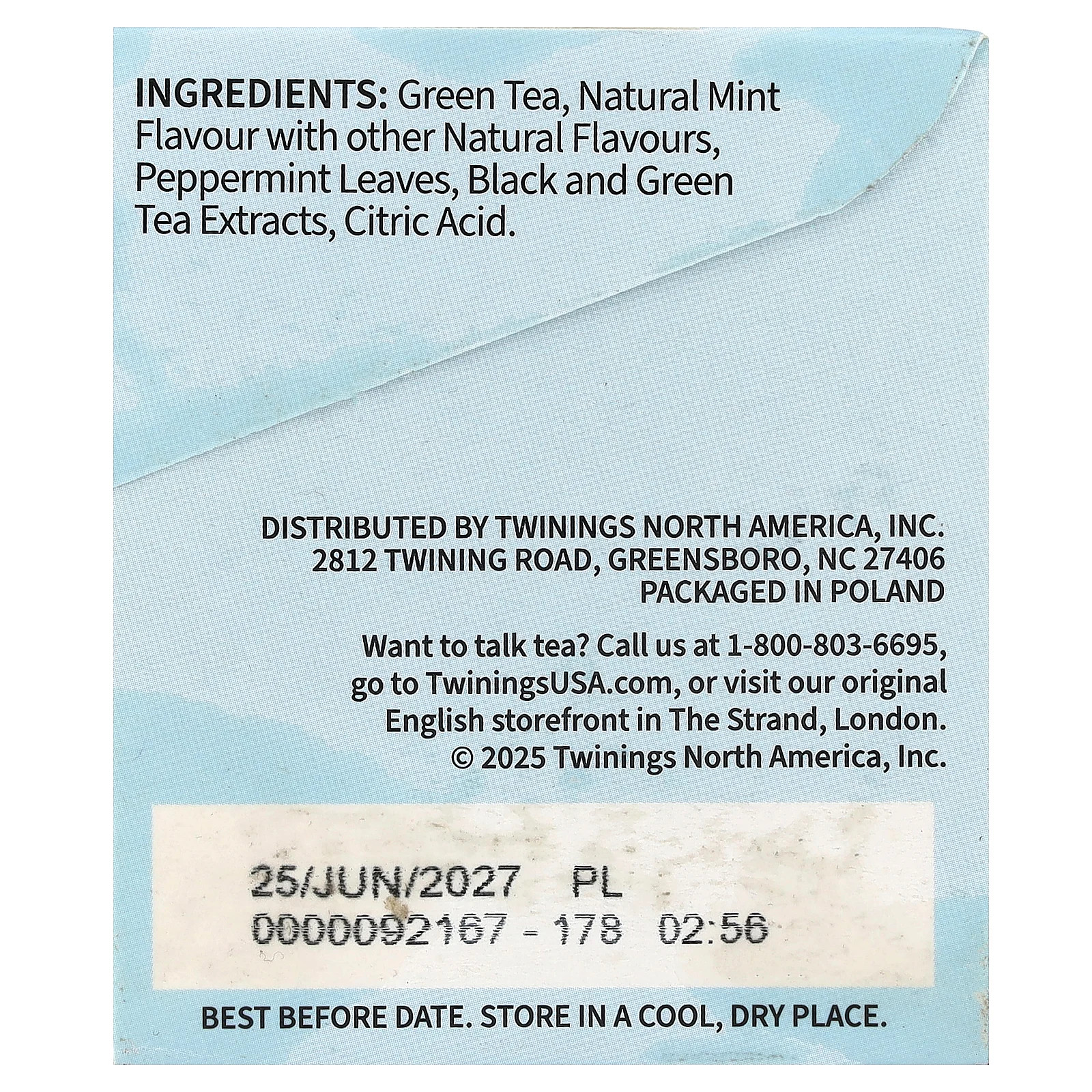 Cold Brewed Iced Tea, Green Tea, Unsweetened, Mint, 20 Single Serve Tea Bags,