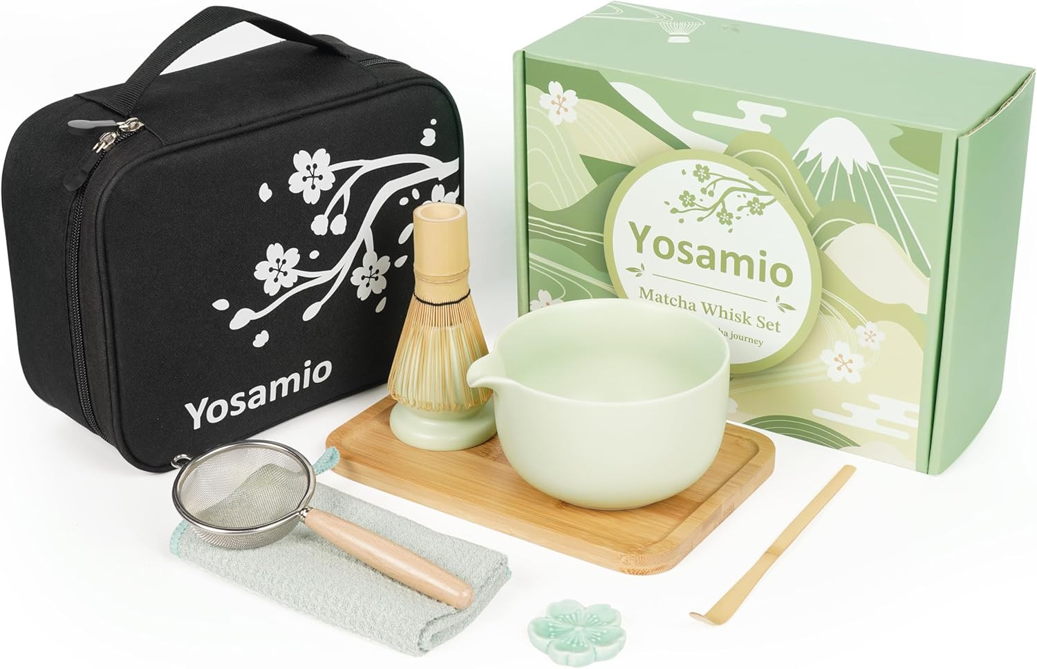 Travel Matcha Set with Portable Storage Bag, 9-Piece Japanese Matcha Kit Include