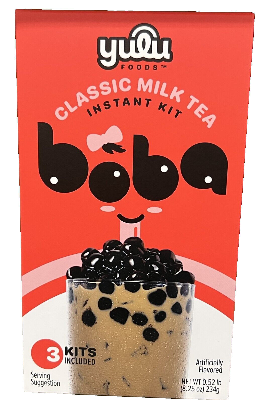 Yulu Foods Instant Boba Classic Milk Tea Instant Kit Makes 3 Drinks 8.25 oz