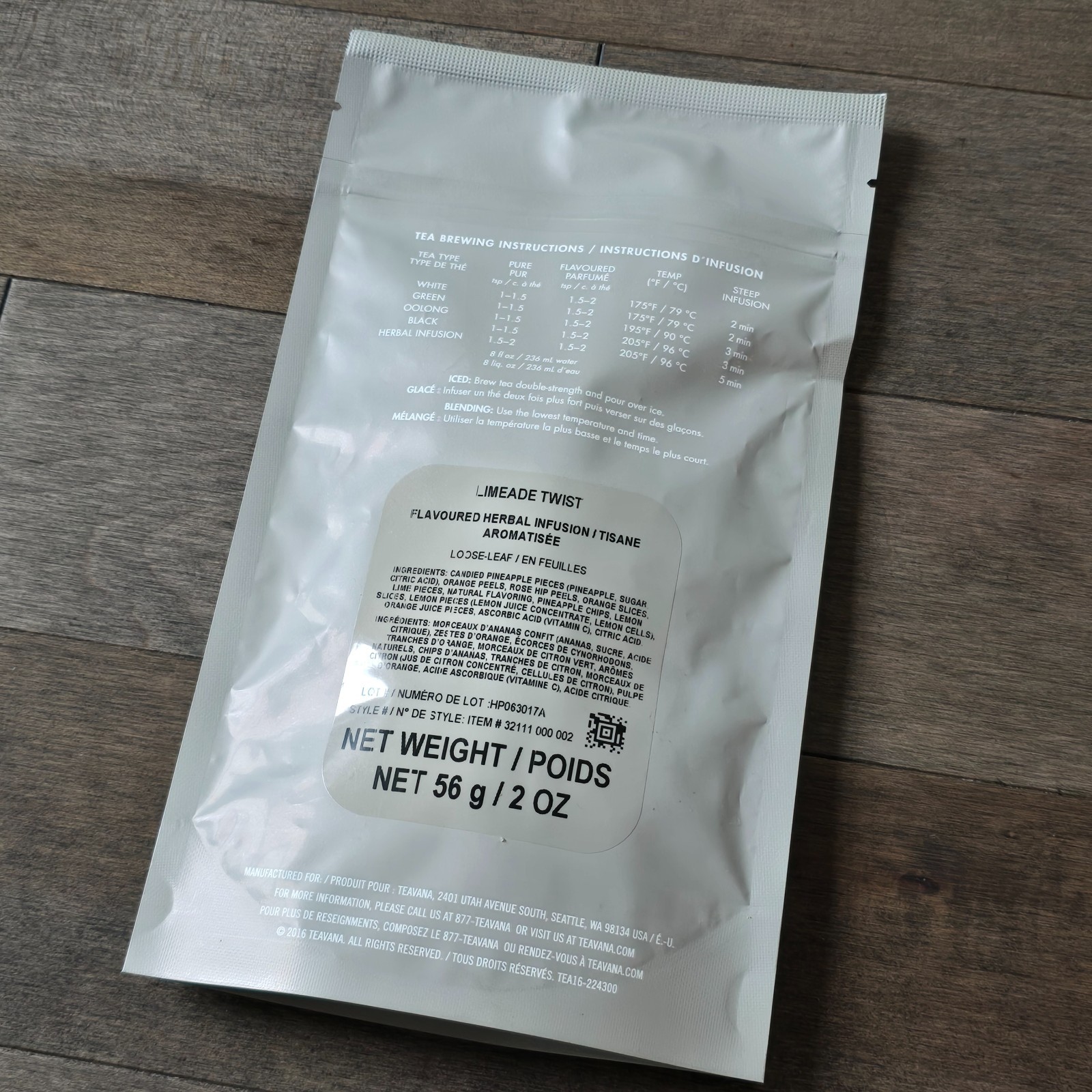 Teavana Limeade Twist Tea 2oz Sealed Bag – Rare Discontinued Blend