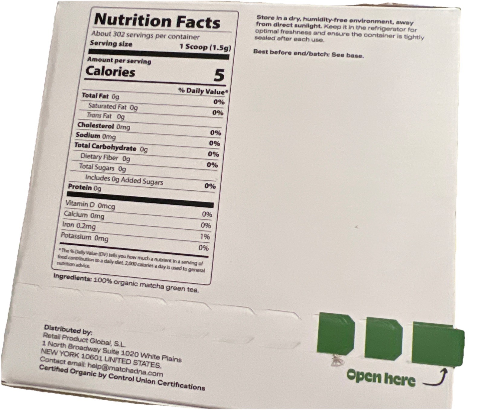 Matcha DNA Organic Matcha Green Tea Powder Unsweetened 100% Natural 1LB:11/27