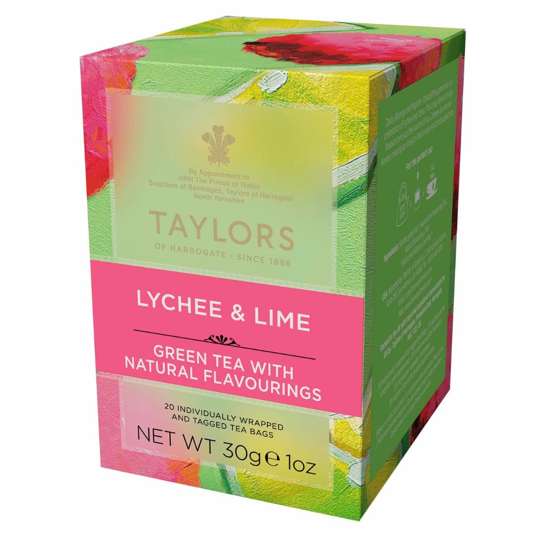 Taylors Of Harrogate Green Tea Bags Zesty Lychee Citrus 20 Count 1 Pack