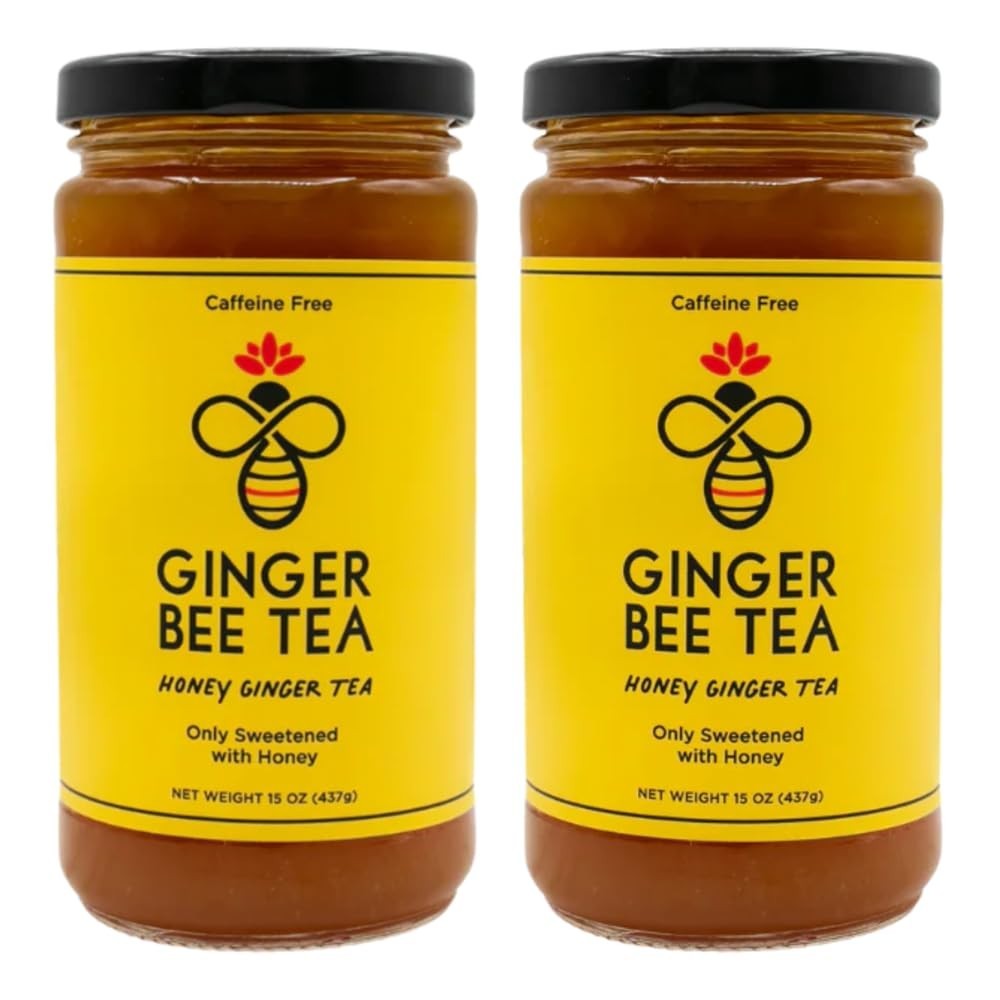 Soothing Honey Ginger Tea Blend – 19 Servings, No Refined Sugars, 15 oz Jar (2 P