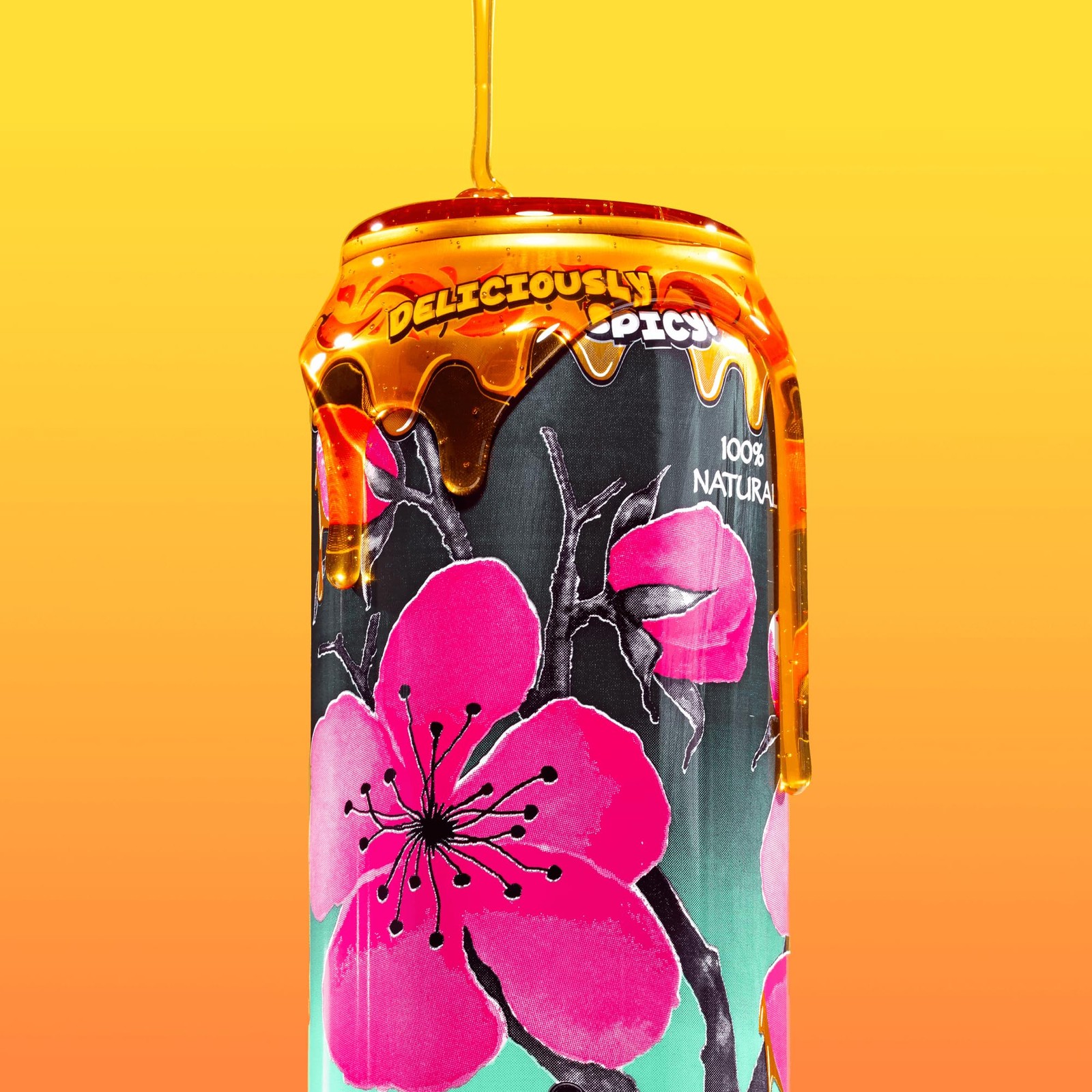 AriZona Spicy Green Tea with Mikes Hot Honey – Big Can, 22 Fl Oz (Pack of 12)