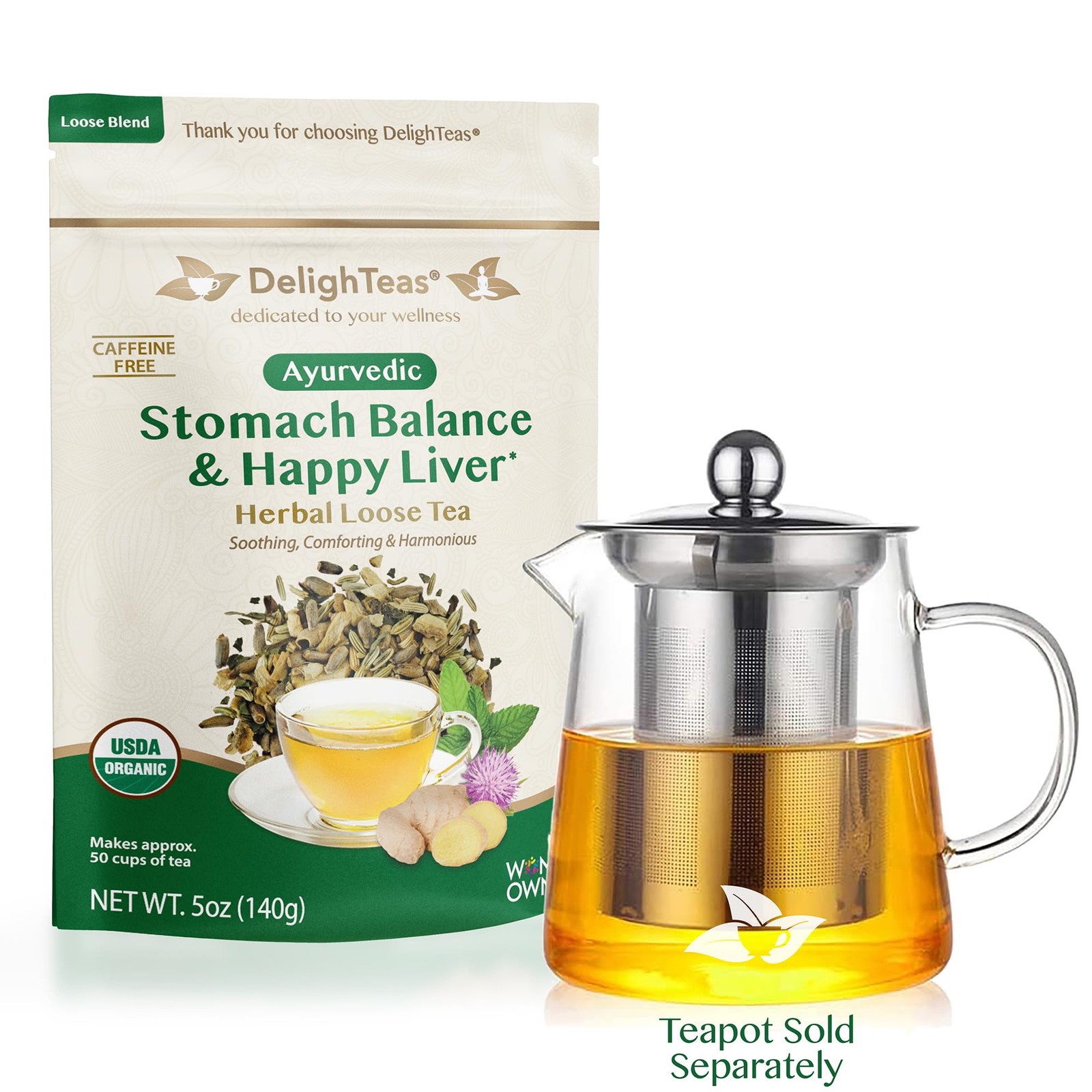 Stomach & Liver Tea | Ayurvedic Herbal Blend for Digestion | Organic Milk Thi…