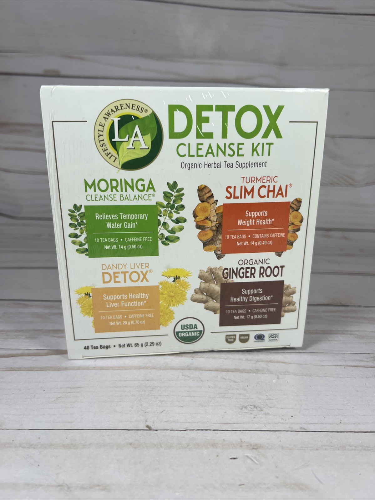 Lifestyle Awareness Detox Cleanse Kit Organic Tea 40 Bags 8/2027