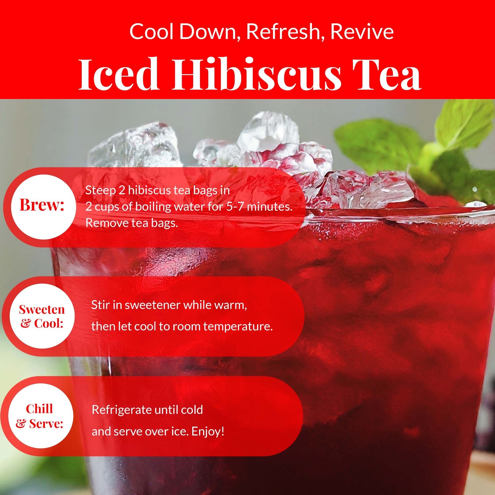50 Hibiscus Tea Bags Natural Hibiscus Flower with Ginger Refreshing Wellness Tea