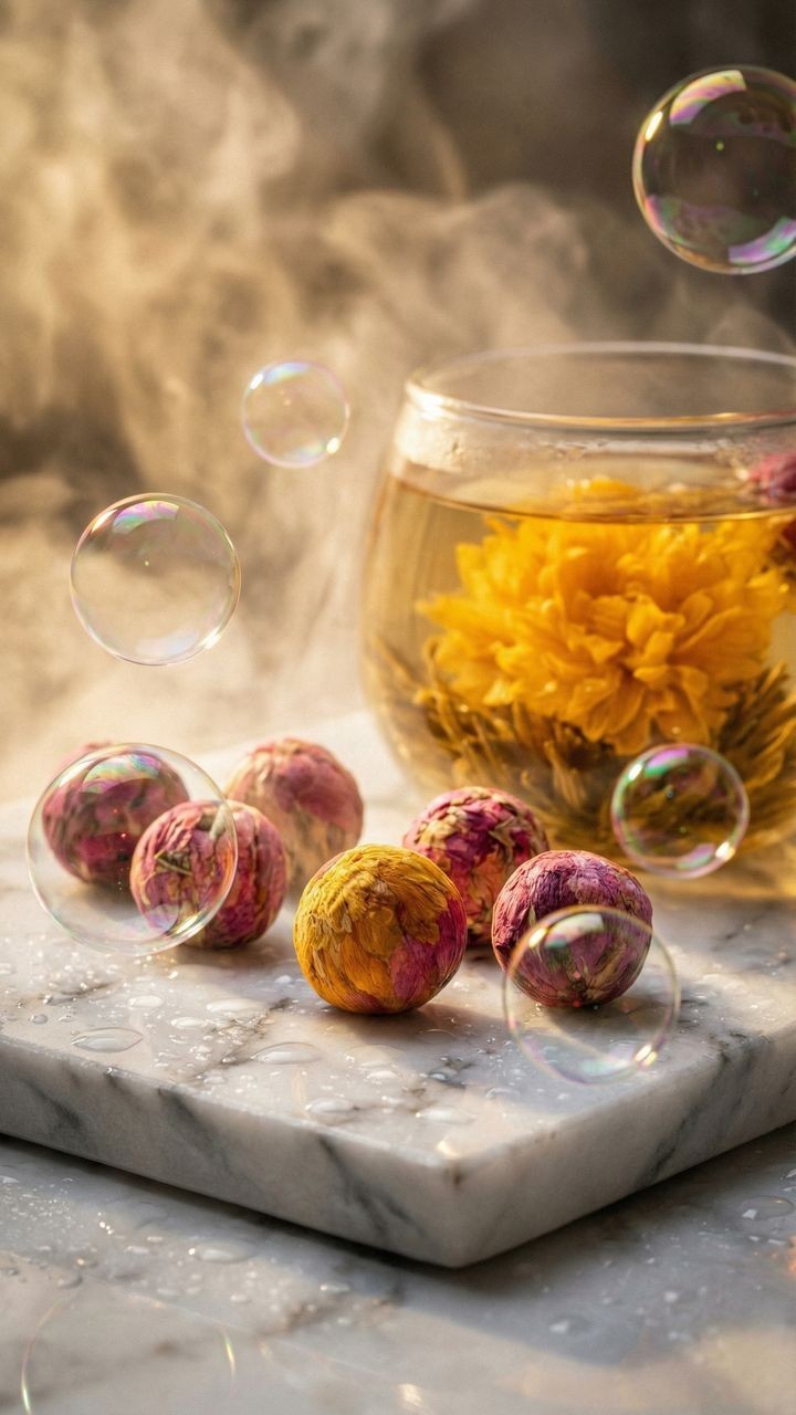 Queen Tee’s Premium Organic Dried Rose Blooming Tea Ball – Natural Herbal Health