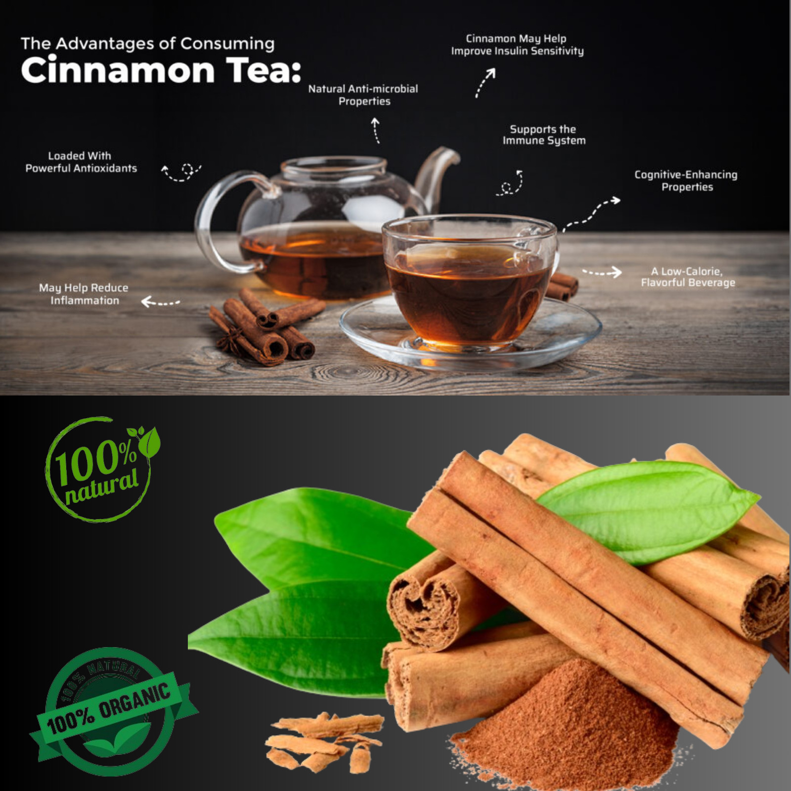 Ceylon Cinnamon Tea 25 Bags | Balance blood sugar | 100% natural herbal drink.