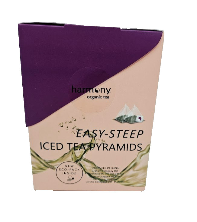 ICED TEA Cold Brew Passionfruit Green 25 Pyramids Tea Bags Harmony Organic New