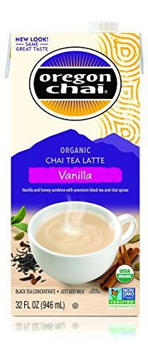 Oregon Chai Vanilla Chai Tea Latte Concentrate 32-Ounce Boxes Pack of 6, Liquid