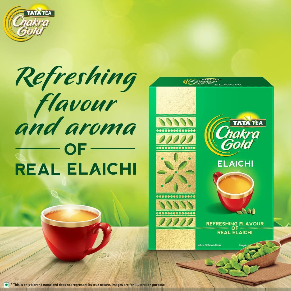 Tata Tea Chakra Gold ELAICHI -Cardamom Refreshing Flavor -250 Gram -Free Ship