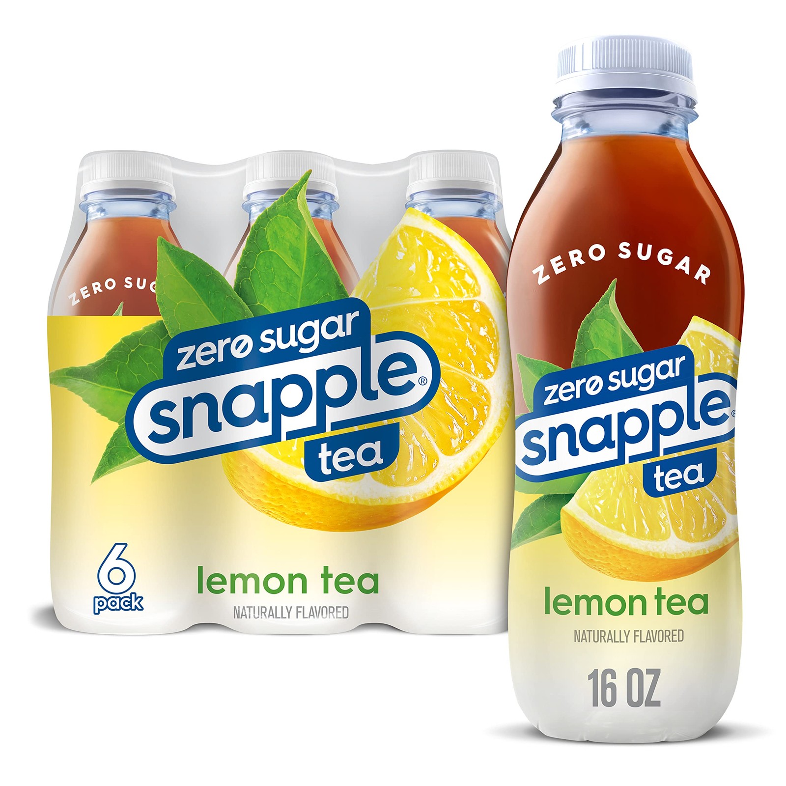 Snapple Diet Lemon Tea, 16 fl oz recycled plastic bottle, 6 pack