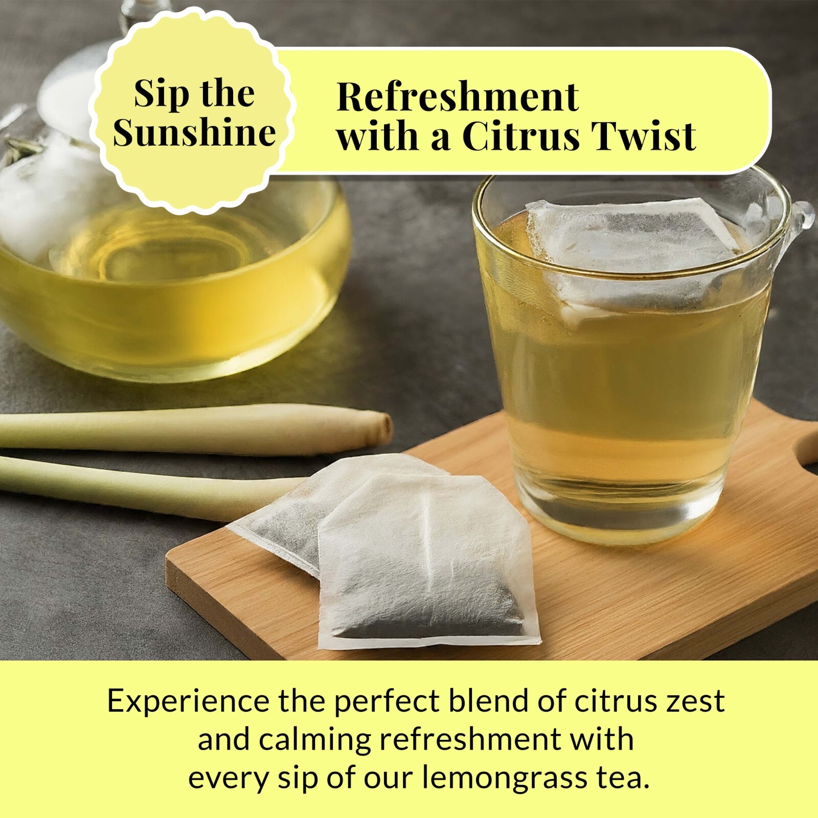 75 Organic Lemongrass Tea Bags, Pure Lemongrass Tea, Te De Limon, No Caffeine