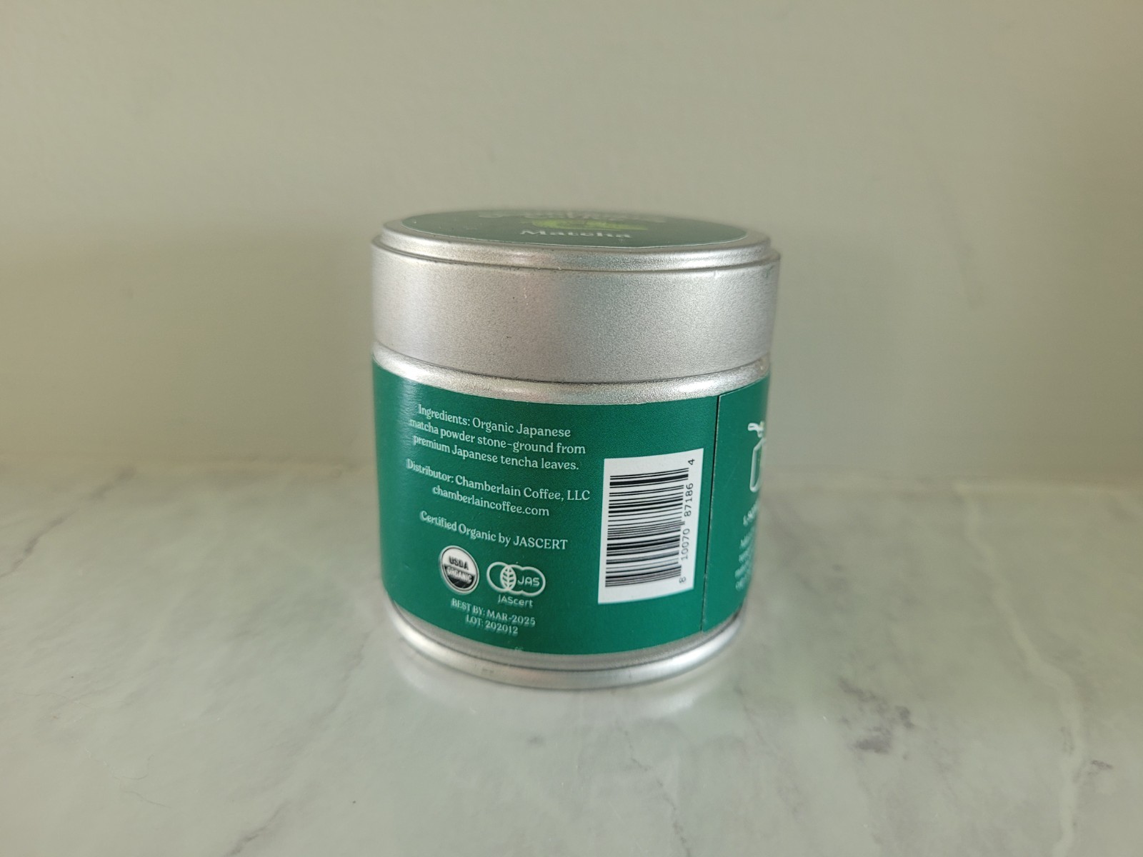 Chamberlain Coffee 100% Organic Matcha Japanese Green Tea Powder, 1.06 Oz(30g)
