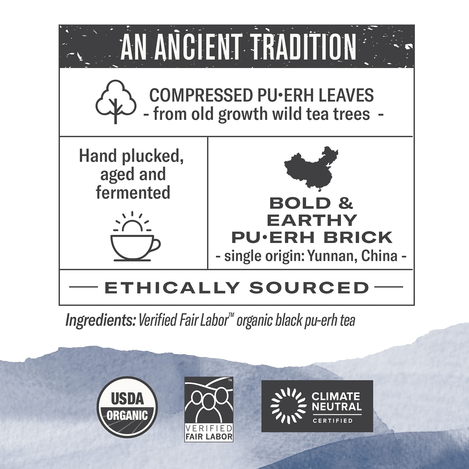 Numi Organic Aged Pu erh Tea Brick 2.2 Ounce Compressed Loose Leaf Tea