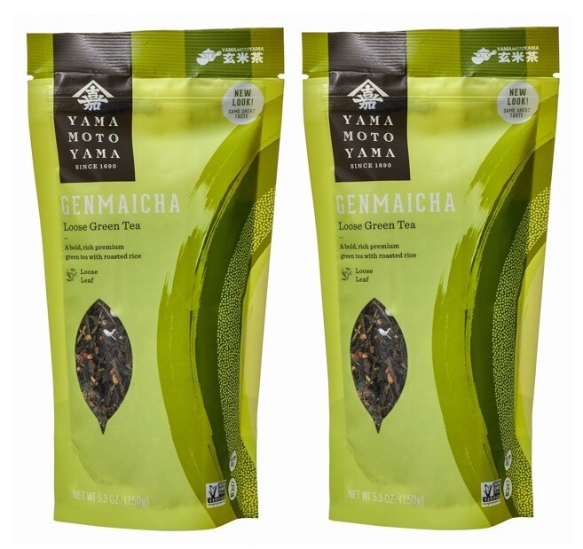 Pack of 2 Japanese Yamamotoyama Genmaicha Green Tea w/ Roasted Rice Sorghum Seed