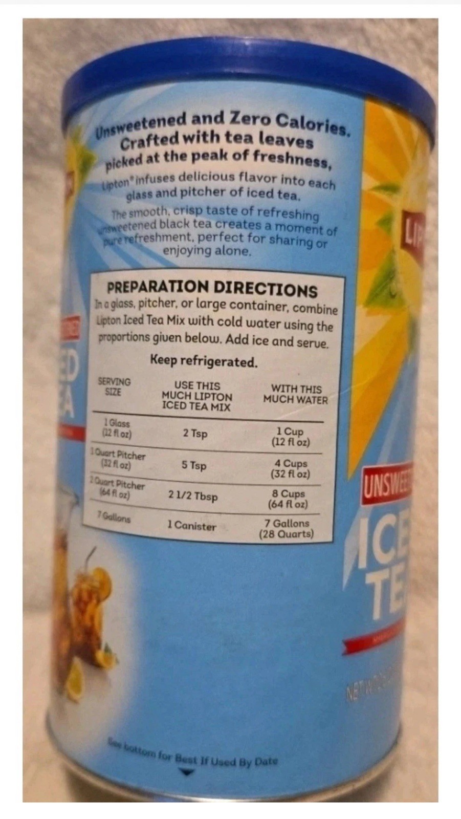 3 PACK NEW Lipton Caffeinated Unsweetened Instant Iced Tea 28 Quarts EXP. 11/26