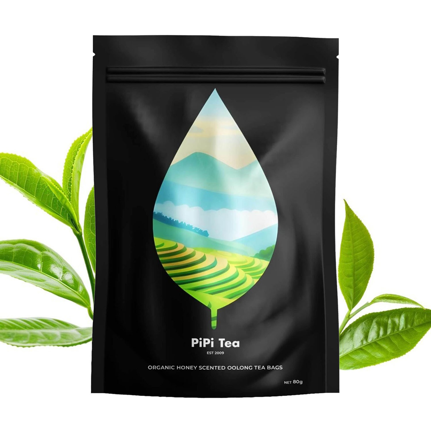 1-2PACK PiPi Tea Organic Oolong Bags – Whole Leaf, 20 (4g Each) Cortisol&Calming