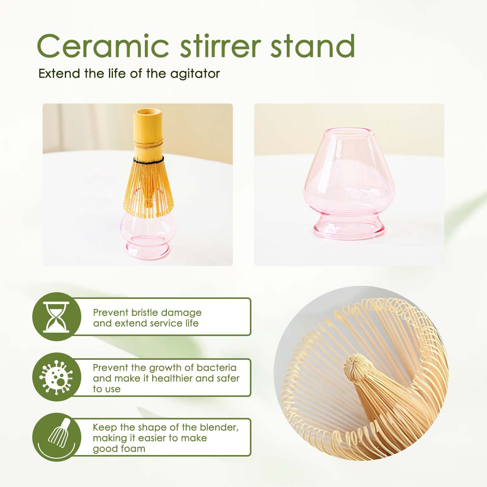 7Pcs Matcha Whisk Set Glass Matcha Tea Set Includes Matcha Bowl with Spout Scoop