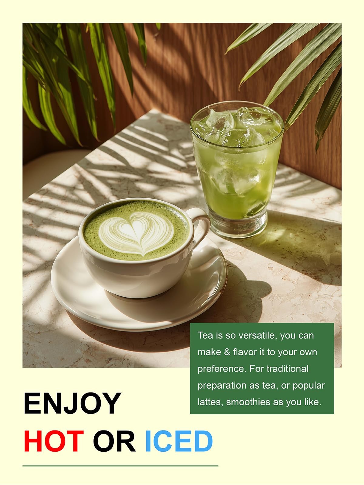 Matcha Green Tea Bags, Classic Premium Japanese Matcha + Sencha Green Tea, Su…