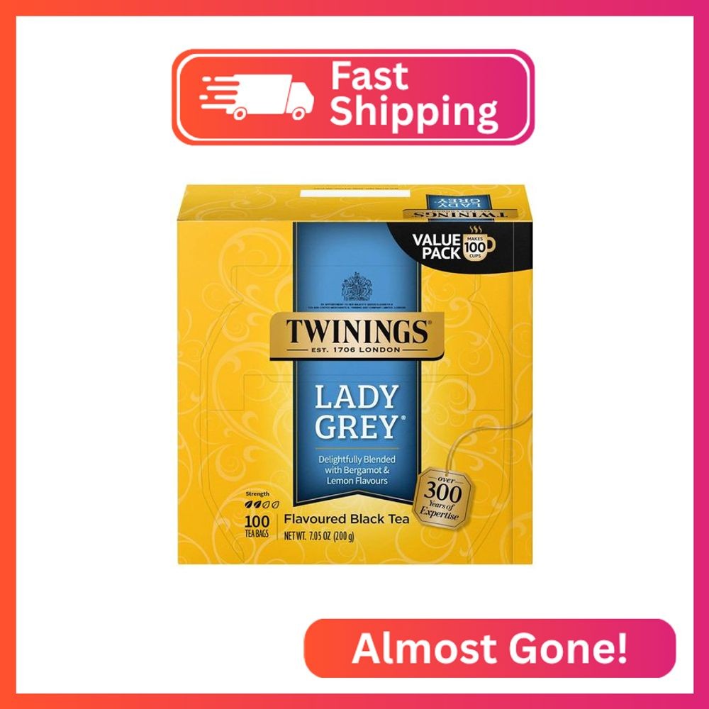 Twinings Lady Grey Black Tea Individually Wrapped Bags, 100 Count (Pack of 1), O