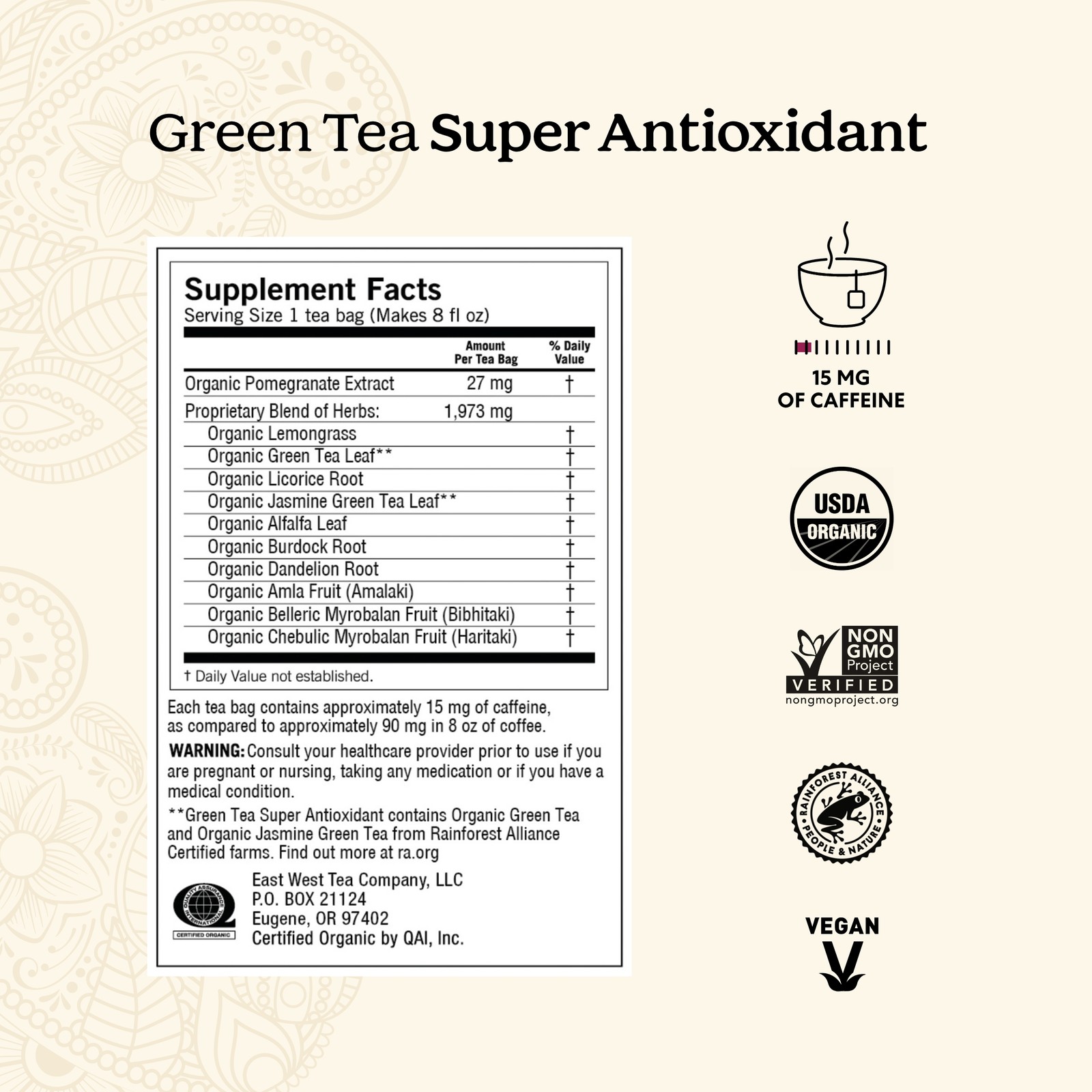Yogi Tea – Green Tea Super Antioxidant – 6 Pack, 96 Tea Bags