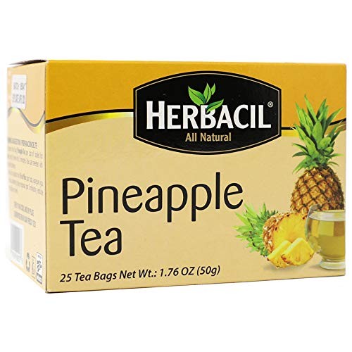 Herbacil Pineapple Tea, Herbal Tea with Dehydrated 25 Count (Pack of 2)