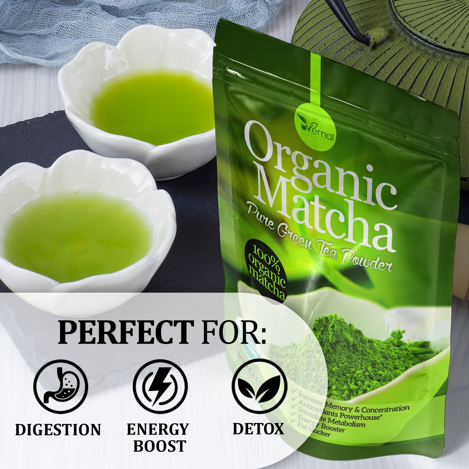 10 PACK Organic Matcha Green Tea Powder (4 Oz) – 100% Pure Easy to Mix