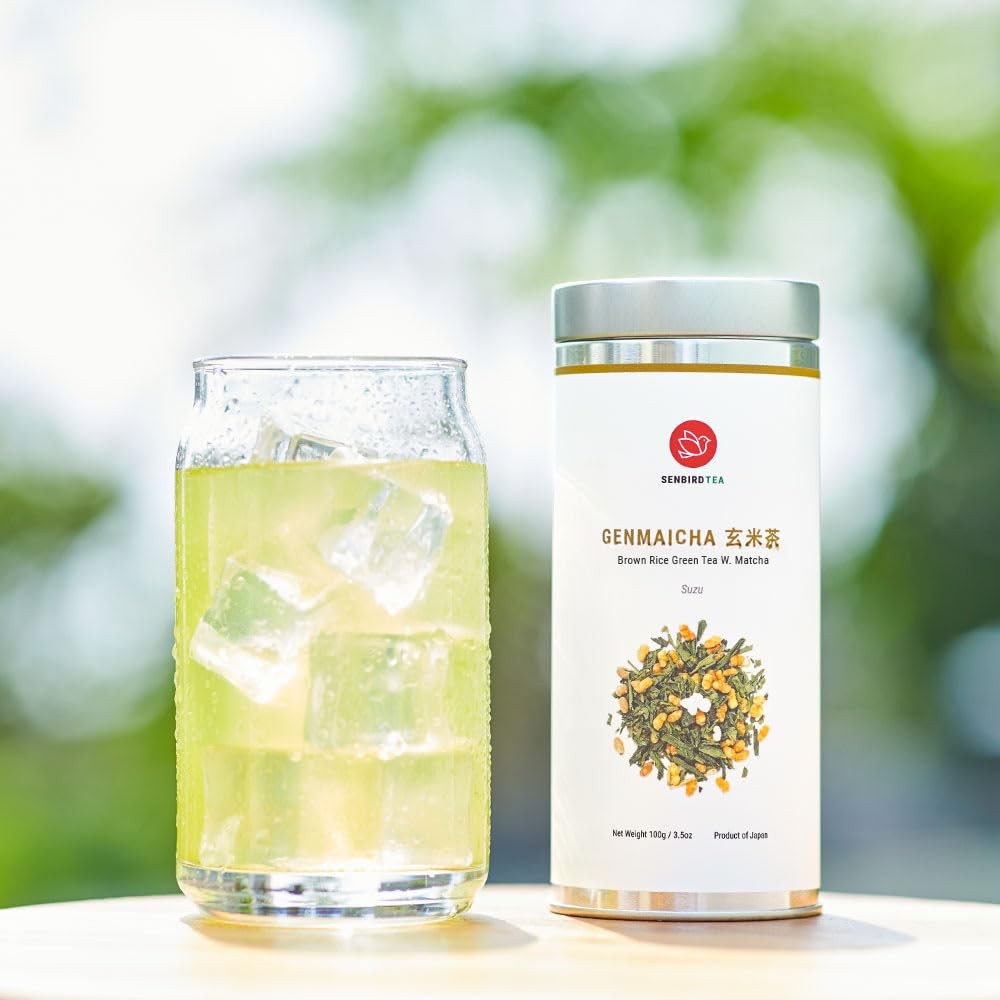 Senbird Premium Genmaicha With Matcha – Japanese Brown 3.5 Ounce (Pack of 1)