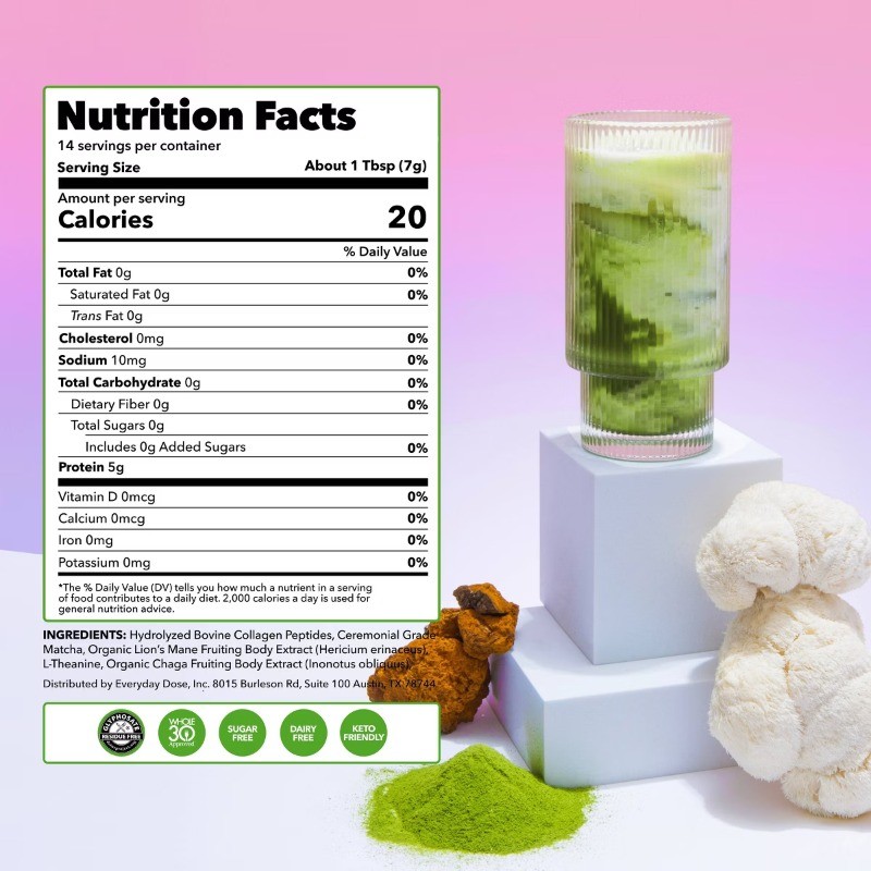 Mushroom Matcha+ – Ceremonial Grade Matcha Functional Tea Blend – 3.46oz