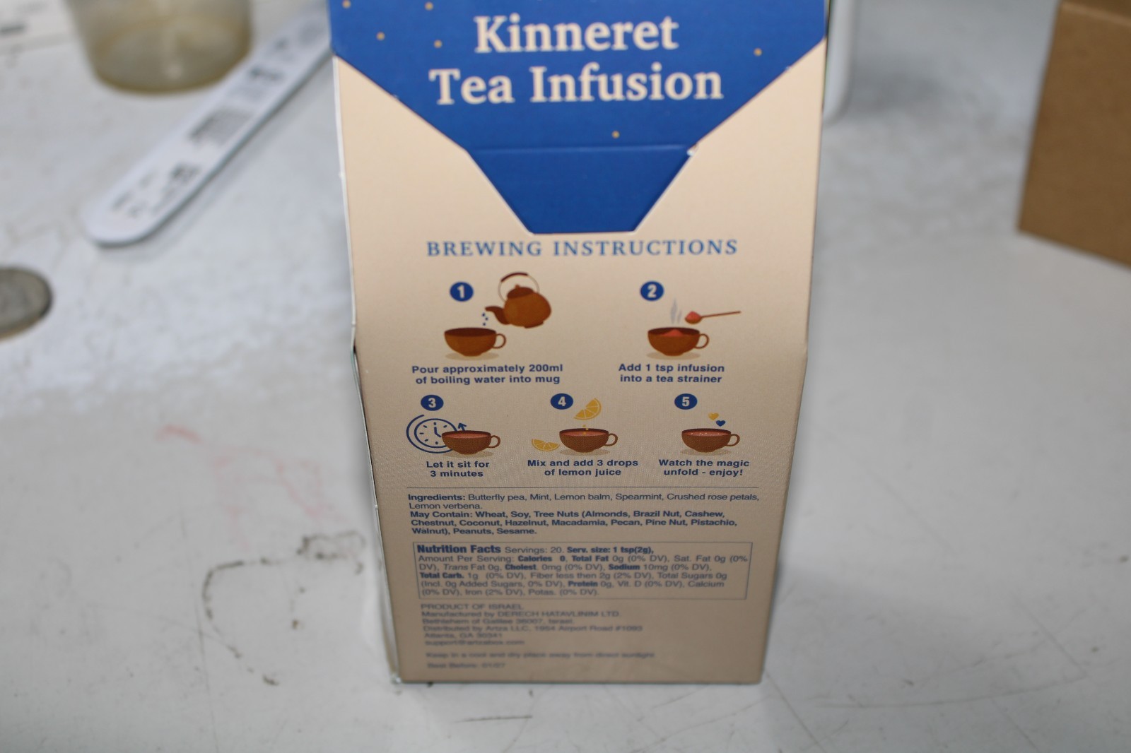 Jordan River Collection Kinneret Tea Infusion Herbal 40g Caffeine Free Israel
