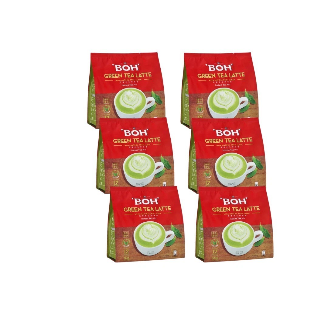 6 Packs X 12 sachets BOH Green Tea Latte Quick & Creamy Beverage Anytime DHL