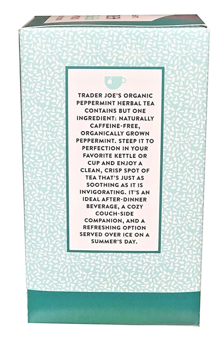 3 Packs Trader Joe’s Organic Peppermint Herbal Tea 20 Tea Bags Each, Total 60 ct
