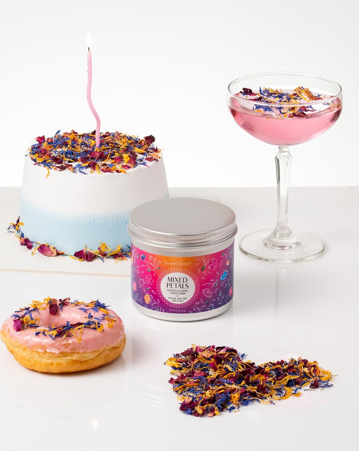 Mixed Edible Flowers – Dried Rose, Cornflower & Calendula Petals – Flower Spr…
