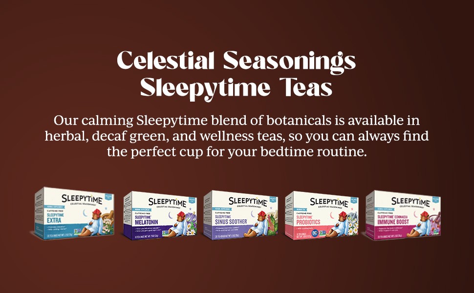 Sleepytime Tea Plus Melatonin, Caffeine Free, Herbal Tea, 18 Bag Box