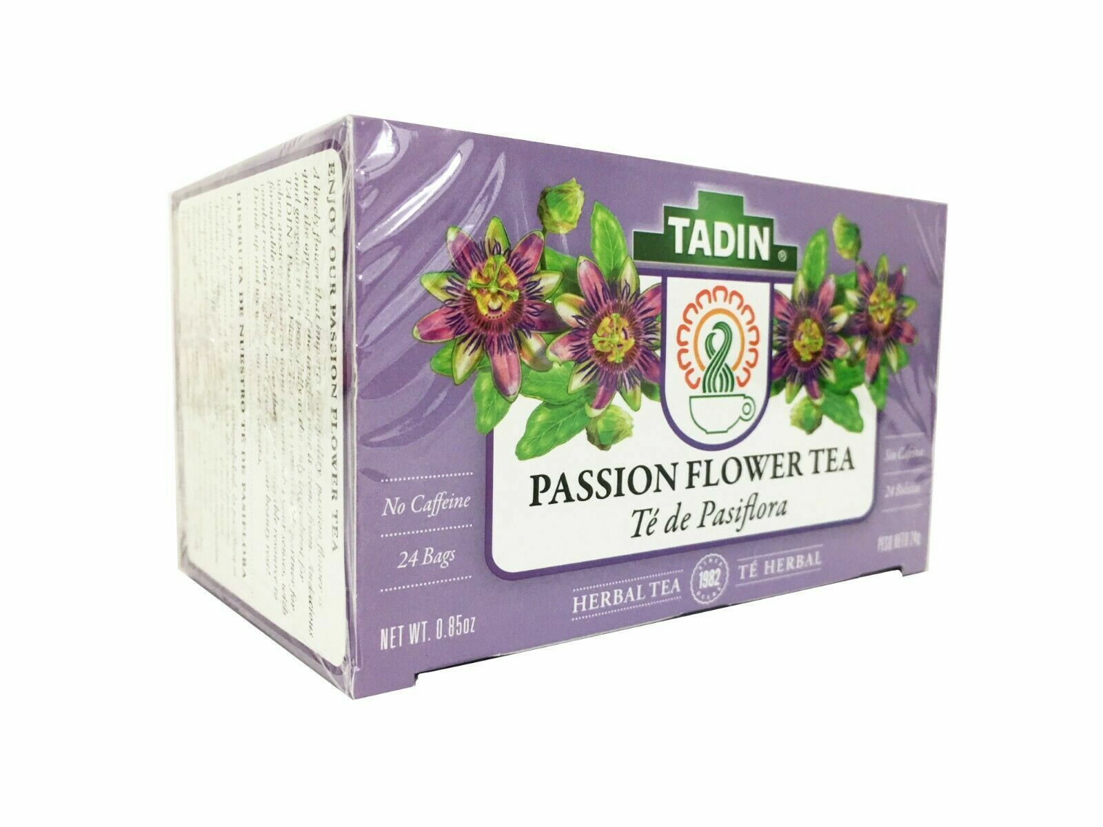 Tadin Pasiflora (Passion Flower) Herbal Tea, Made in USA 24 Bags (6 BOXES) 03/25