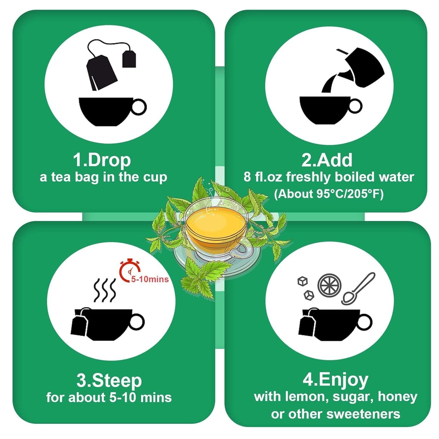 Pure Nettle Leaf Tea – Caffeine-Free, Non-GMO, 50 Bags