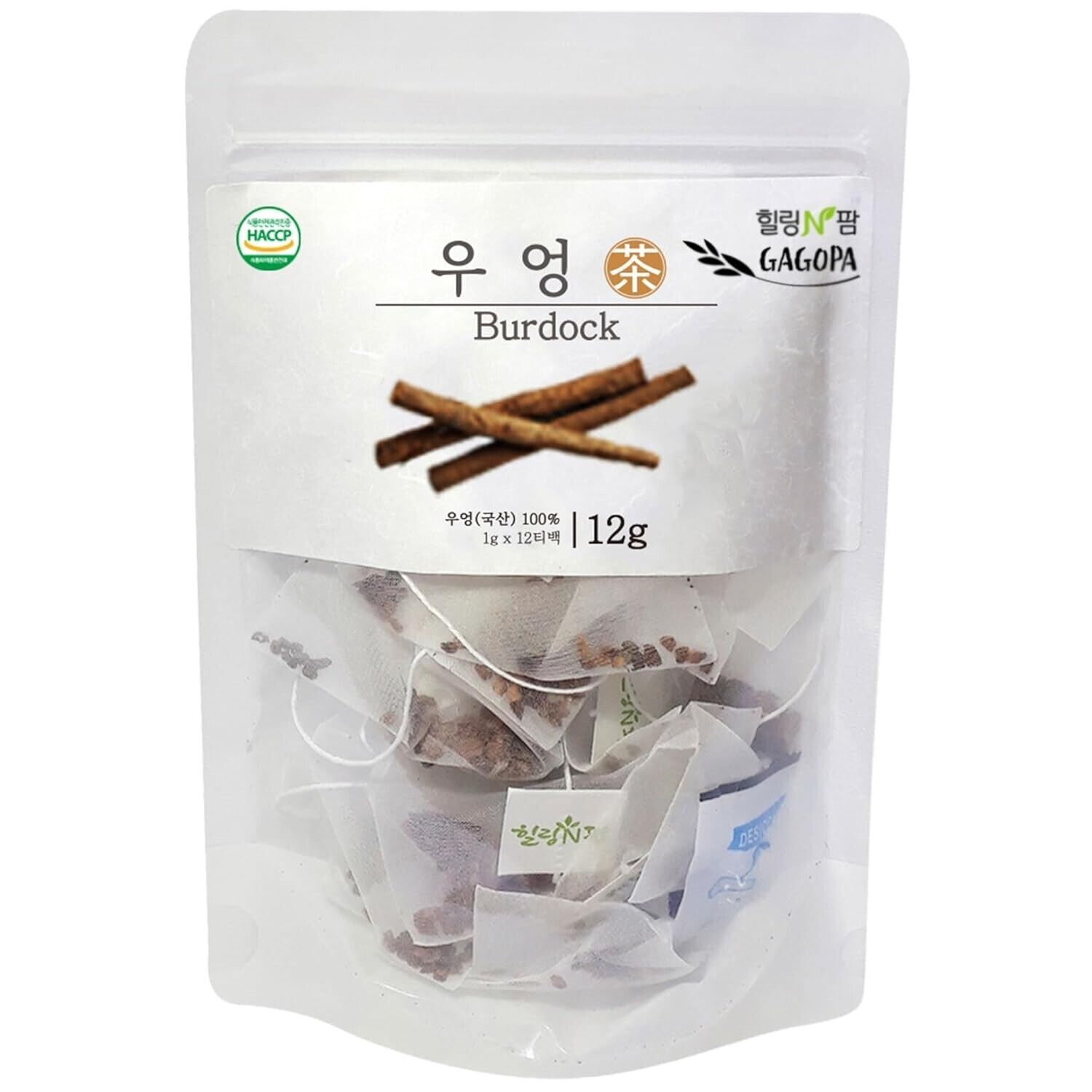 [GAGOPA] 100% Pure Burdock Root Herbal Tea, 1g x 12 Teabags (3-Pack, 36ea)