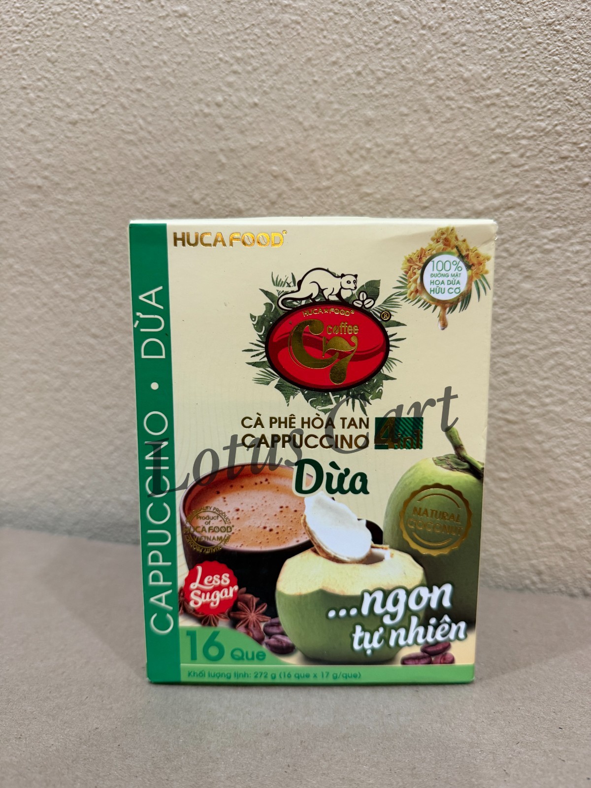 Huca Food – Instant Coffee 4in1 Coconut Cappuccino Vietnamese Coffee (16 Sticks)