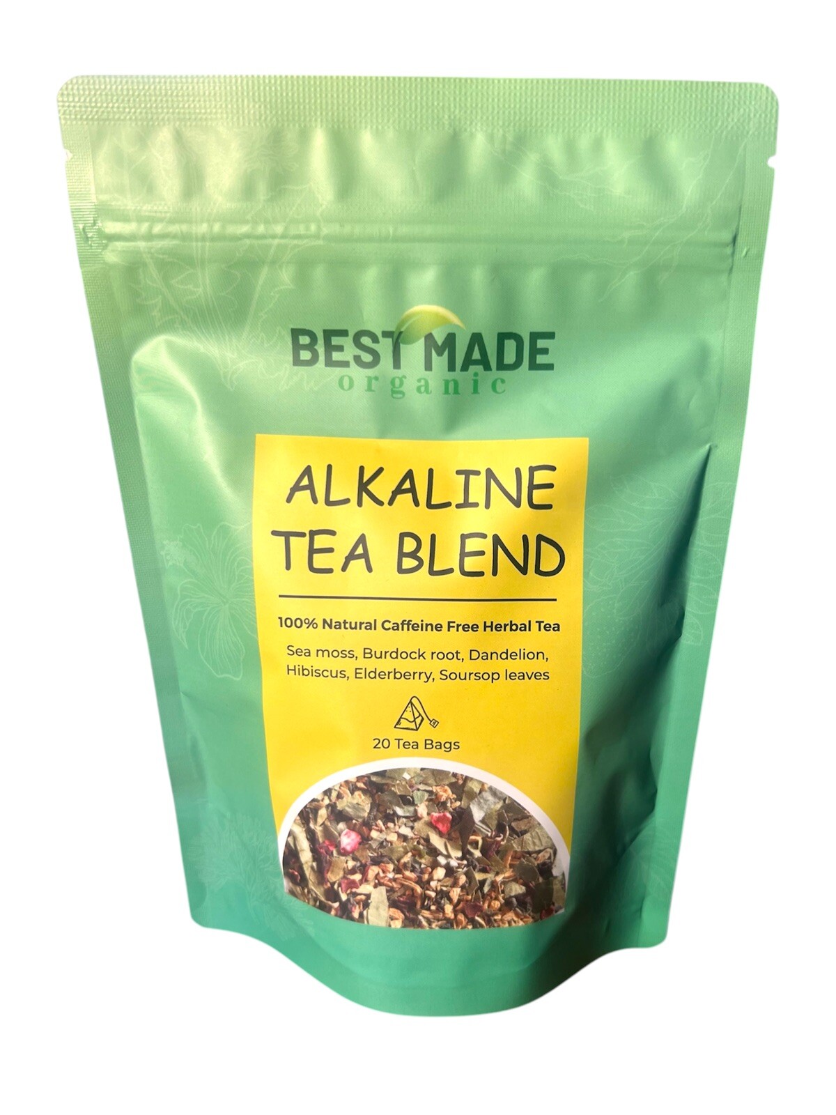 Alkaline Tea Blend – Sea Moss, Dandelion, Hibiscus, Burdock, Elderberry, Soursop