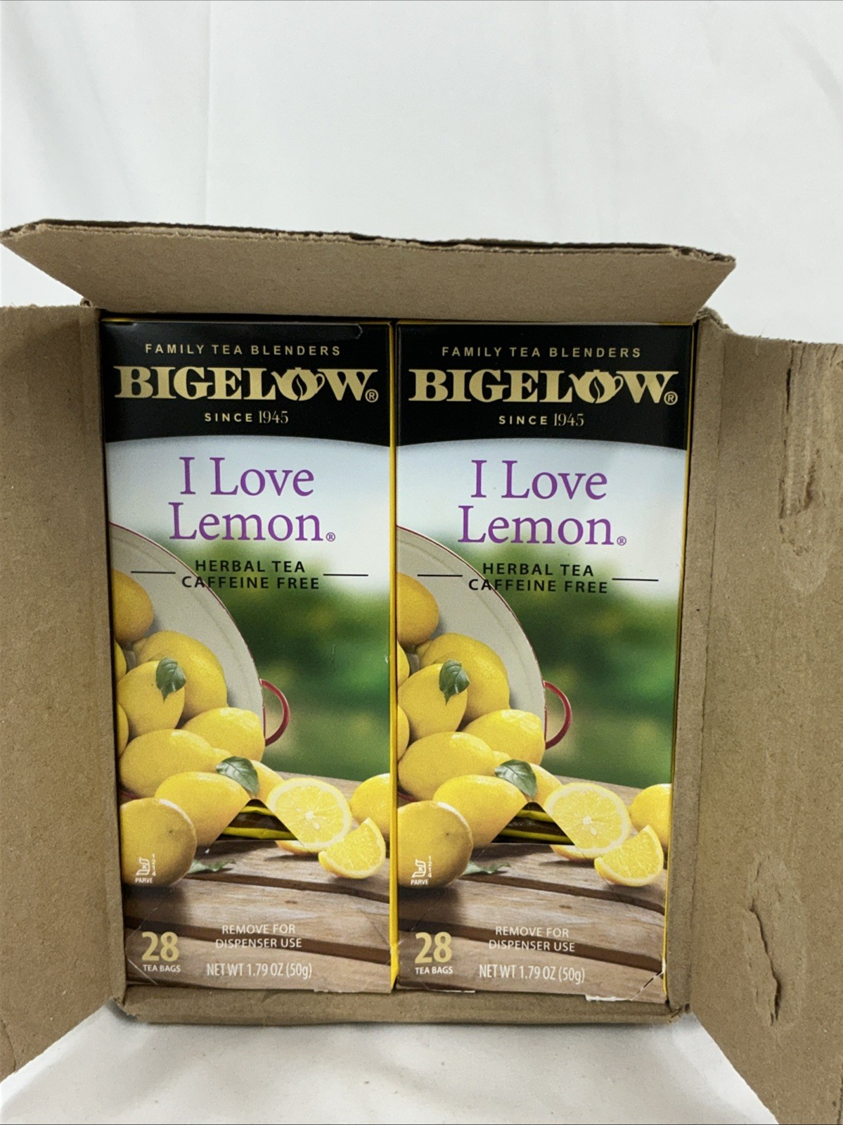 6 Boxes Bigelow I Love Lemon Herbal Tea 28 Bags Per Box (168 Total) 1.79 Oz