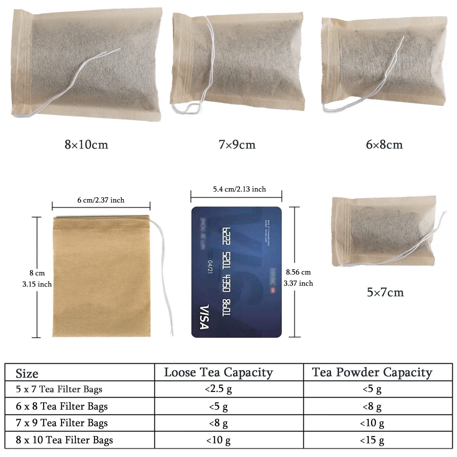 600 Pcs Disposable Tea Bags with Drawstring – Empty Tea Filter Bags for Loose Le